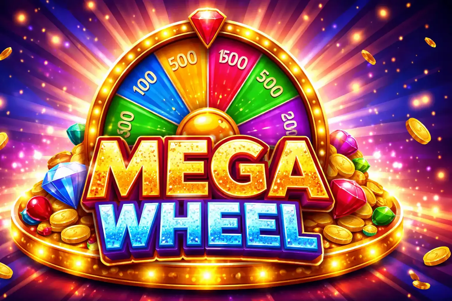 Game show welcome chips for Mega Wheel